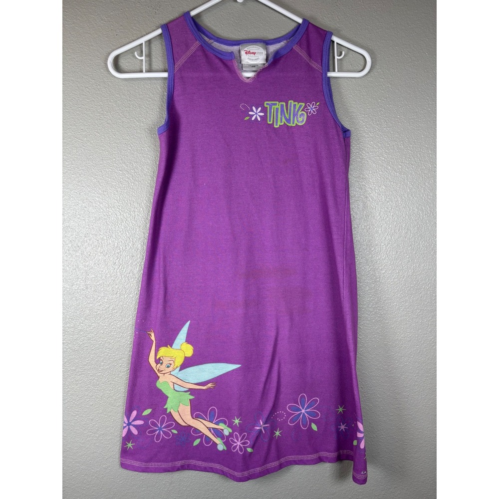 Disney Store Tinker Bell Purple Nightgown Tank Dress Girls 7/8 Sleeveless 2000's